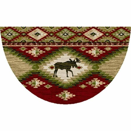 MAYBERRY RUG 19 x 31 in. Cozy Cabin Yukon Printed Nylon Kitchen Mat & Rug, Red CC10518 19X31